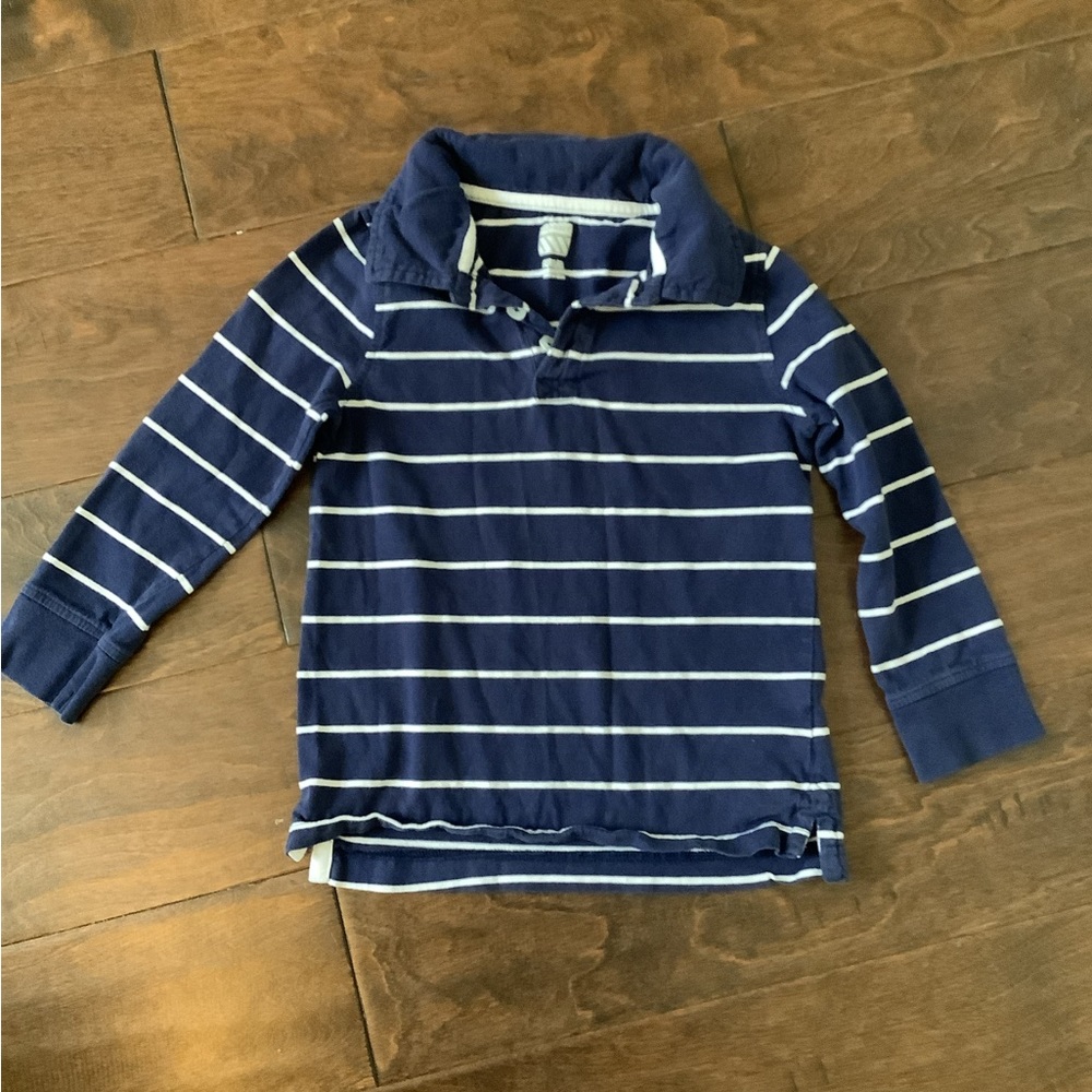 Old Navy Striped Long Sleeve Soft Polo Shirt 5T